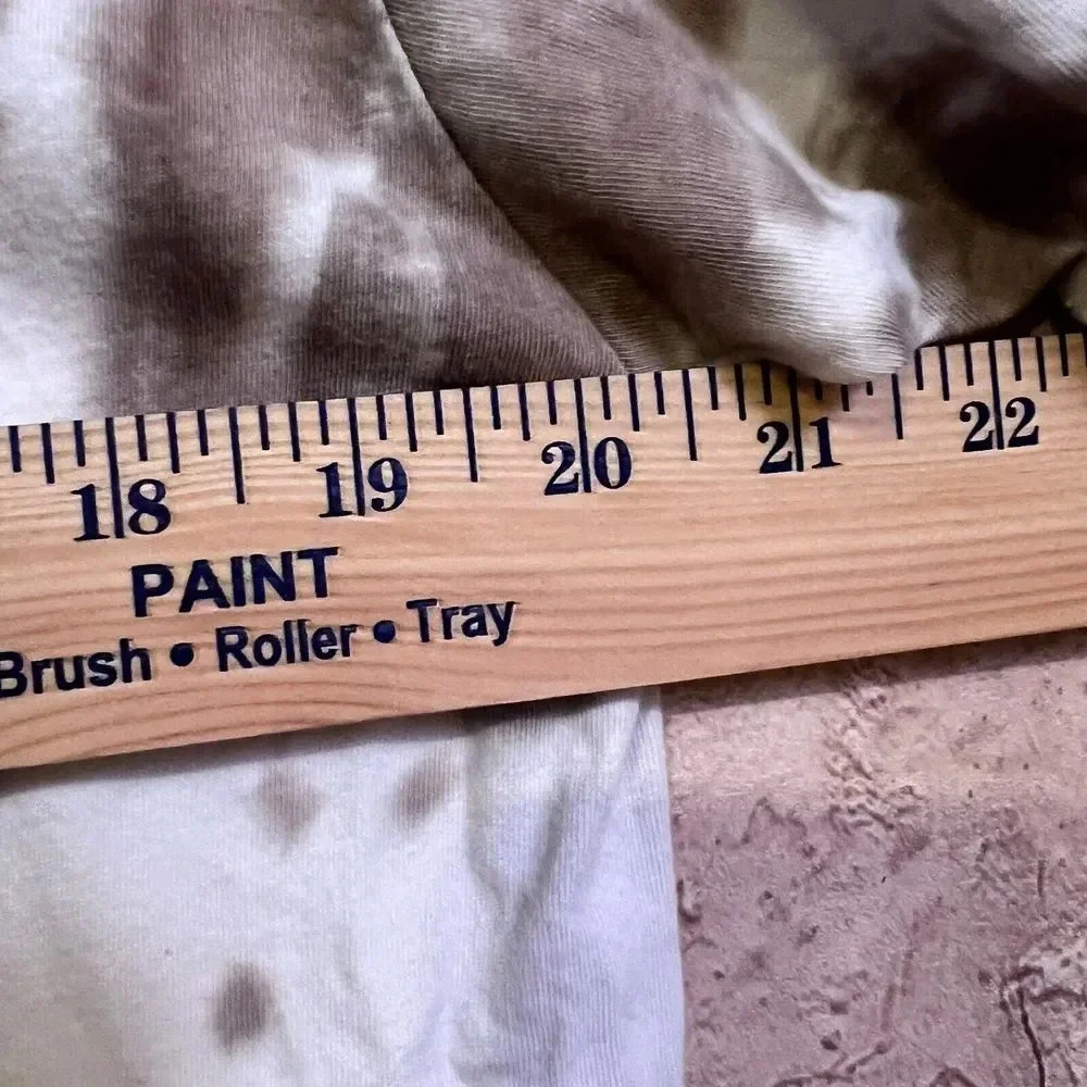 LA Luxe Womens Unisex Beige Tie Dye Ring Spun Cotton Sz M/L Oversized - Picture 6 of 6